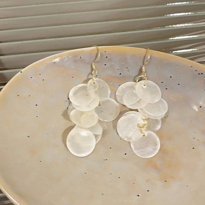 Wholesale Long Tassel Shell Earrings Seaside Without Pierced Ears Exaggerated