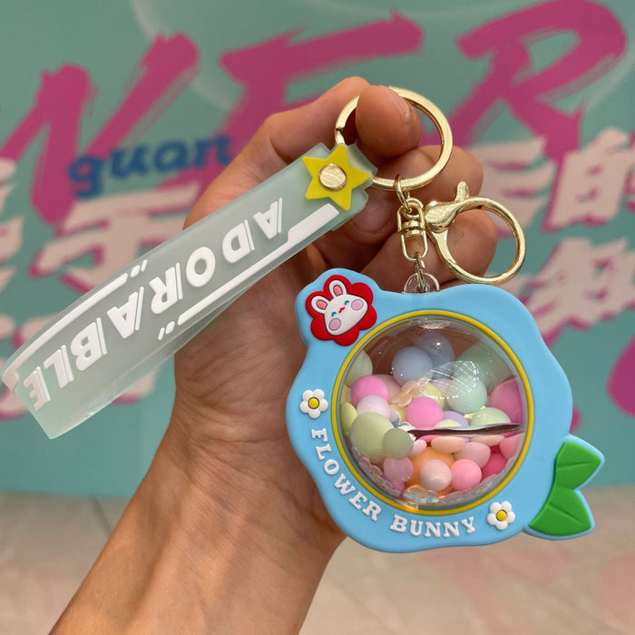 Wholesale Acrylic oiled peach keychain couple bag pendant car keychain pendant small gift