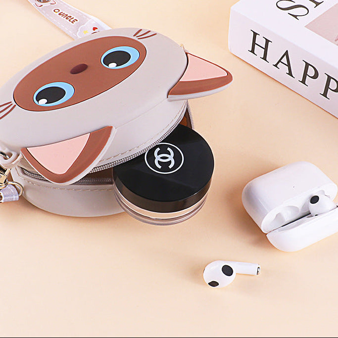 Wholesale Children' s Silicone Crossbody Bag Cartoon Cat Storage Shoulder Bag