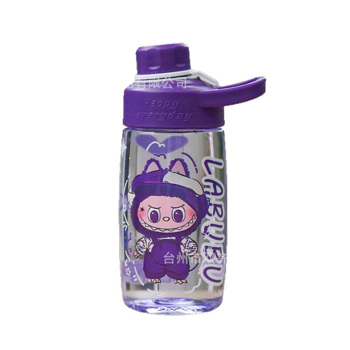 Wholesale Cartoon Pattern Transparent Plastic Cup Large-Capacity Water Cup,  Anti-Fall Cup,  Direct Drinking Rope,  Portable Cup