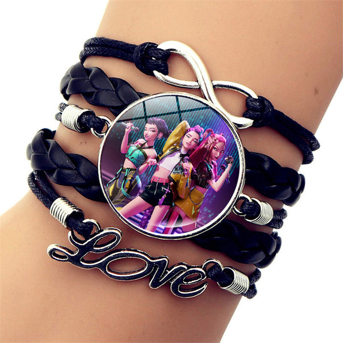Wholesale K-POP Bracelet for Women,  Anime Cartoon Merchandise Leather Accessories