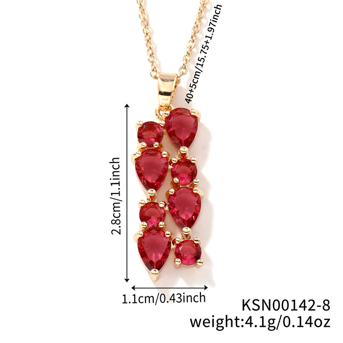Wholesale Necklace Colored Stone Zircon Pendant Long Necklace Colorful Necklace