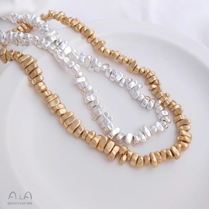 Wholesale Plated Bright Gold Bright Silver Special-Shaped Beads Beaded Earrings Bracelet