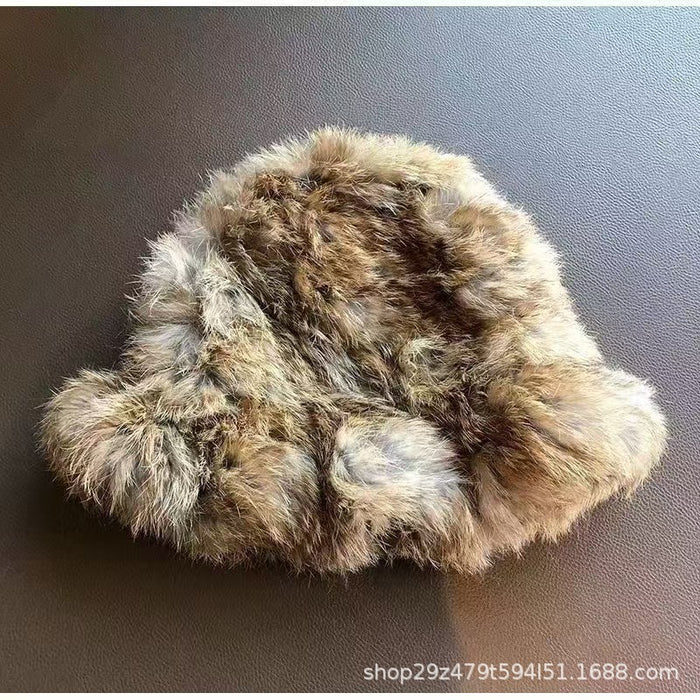 Wholesale Women's thickened warm and cold resistant woolen hat, fur ear protection hat