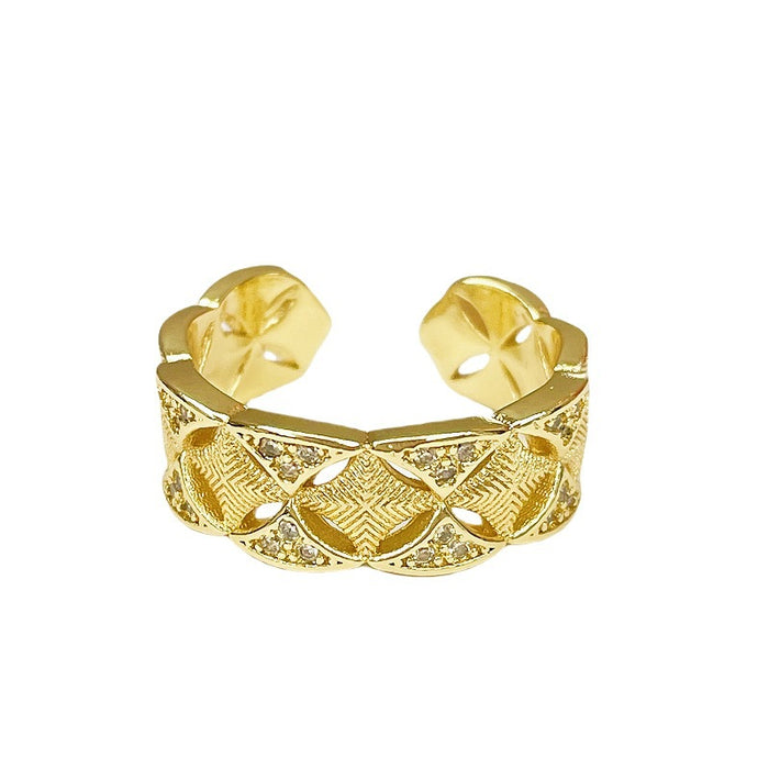 Wholesale Vintage zircon inlaid exquisite open ring, niche butterfly high-end and personalized accessory