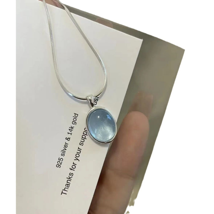 Wholesale Moonstone Aquamarine  Women Snake Bone Chain Woolen Chain =