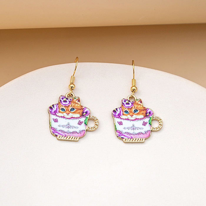 Wholesale Cute Kitten Animal Acrylic Earrings JDC-ES-MDD101