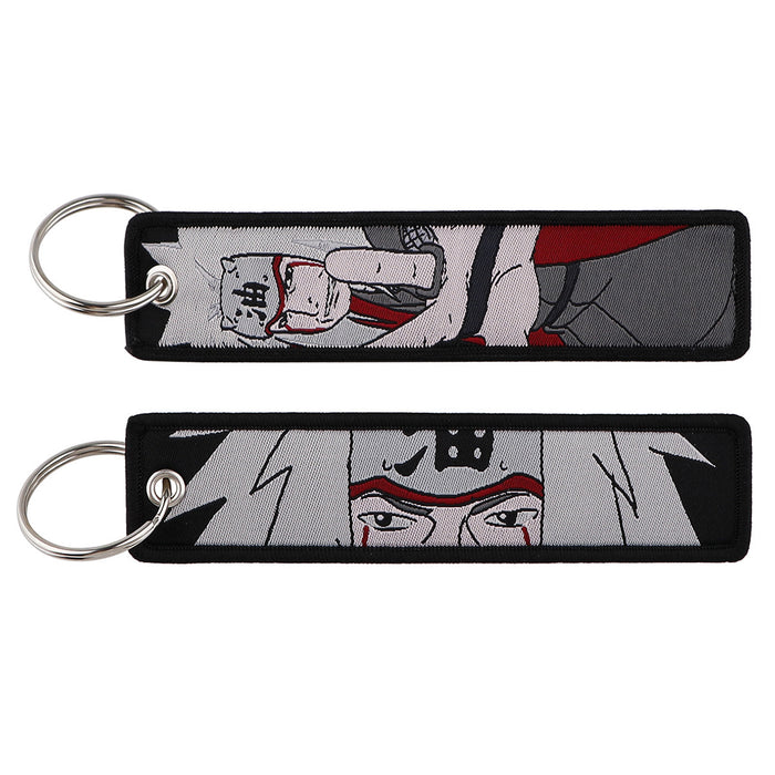 Wholesale Cartoon Anime Woven Label Keychain Pendant  Fabric Anime Peripheral