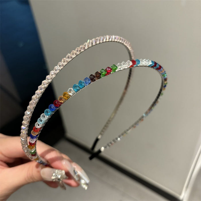 Wholesale  All-match Hair Accessories  Crystal Beads Pressurize Hair Fine Hair Band  Headband Hair Card