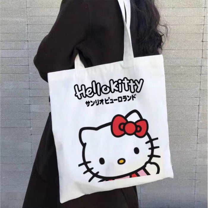 Wholesale Canvas Cute Cat Large Capacity Student Shoulder Bag
