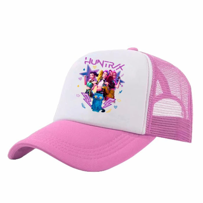 Wholesale KPOP Adjustable Casual Cartoon Print Mesh Baseball Cap