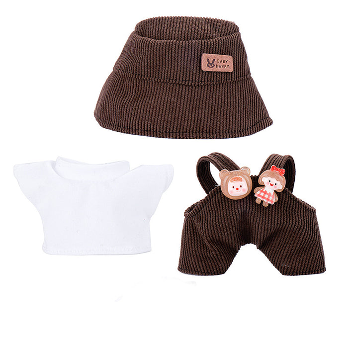 Wholesale Only Clothes Fisherman Hat Intimates Suspenders Set Baby Clothes Vinyl Doll Plush Doll clothes