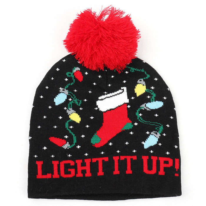 Wholesale Autumn and Winter New Christmas Knitted Jacquard Hat Unisex Warm Pullover Hat with Ball Decorative Cold Hat
