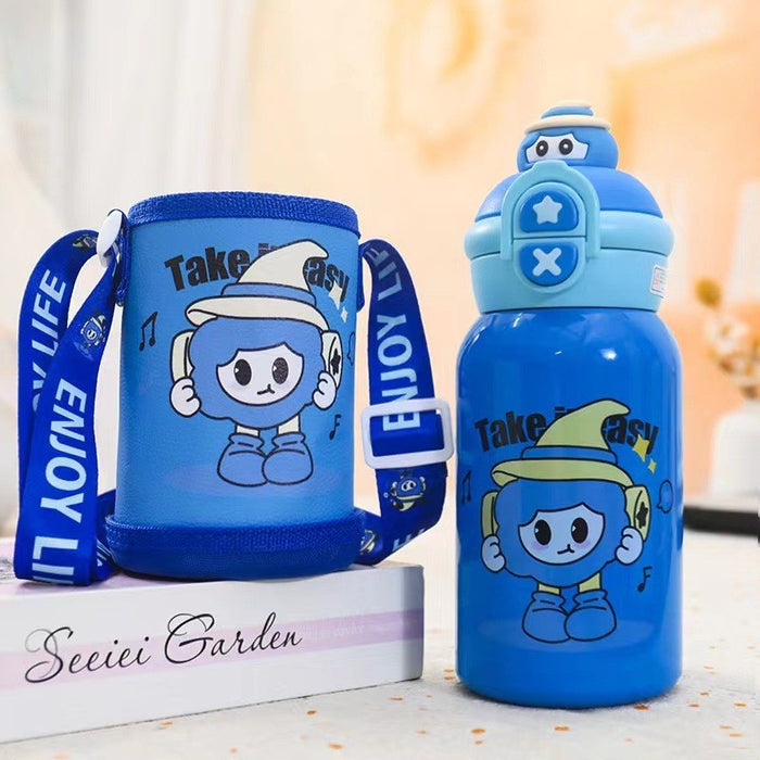 Wholesale Children' s thermos cup stainless steel double drinking pipette cup cute kindergarten baby special cup