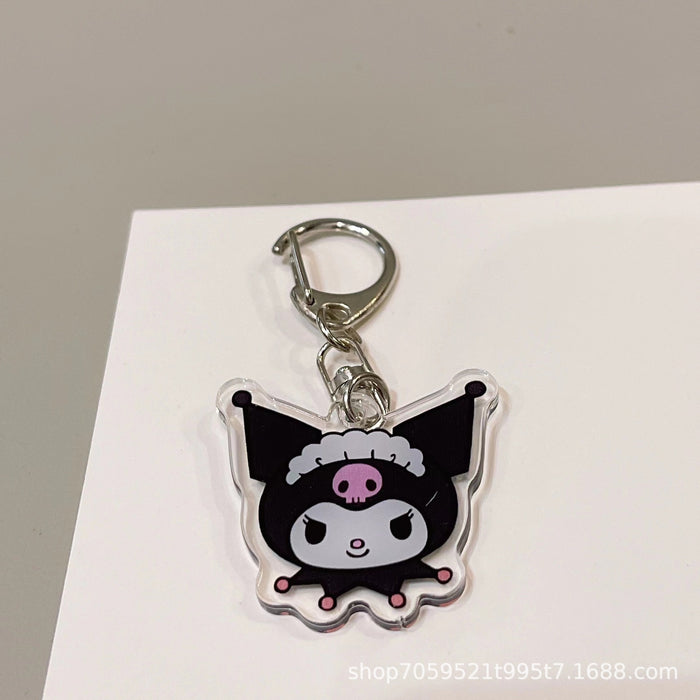 Wholesale Double-sided Keychain Cute Cartoon Book Bag Pendant Transparent Pendant Acrylic Keychain for Men and Women