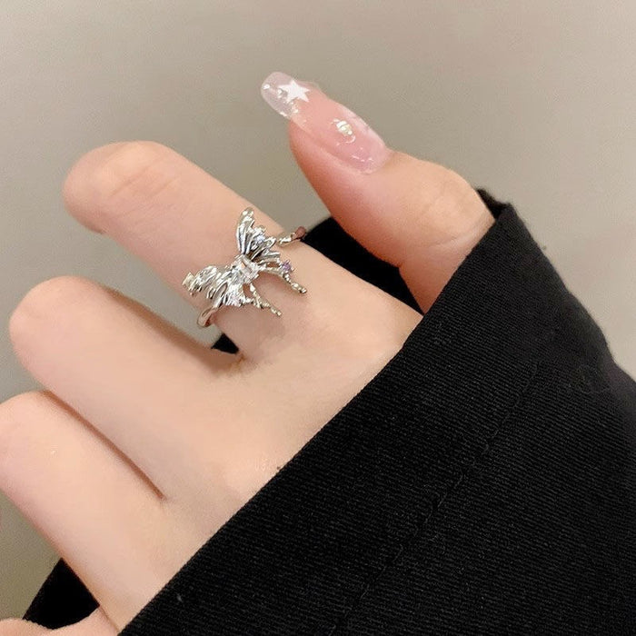 Wholesale A niche design liquid butterfly opening ring