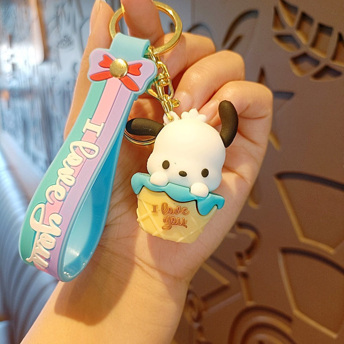 Wholesale Silicone Cartoon Doll Keychain JDC-KC-MingT194