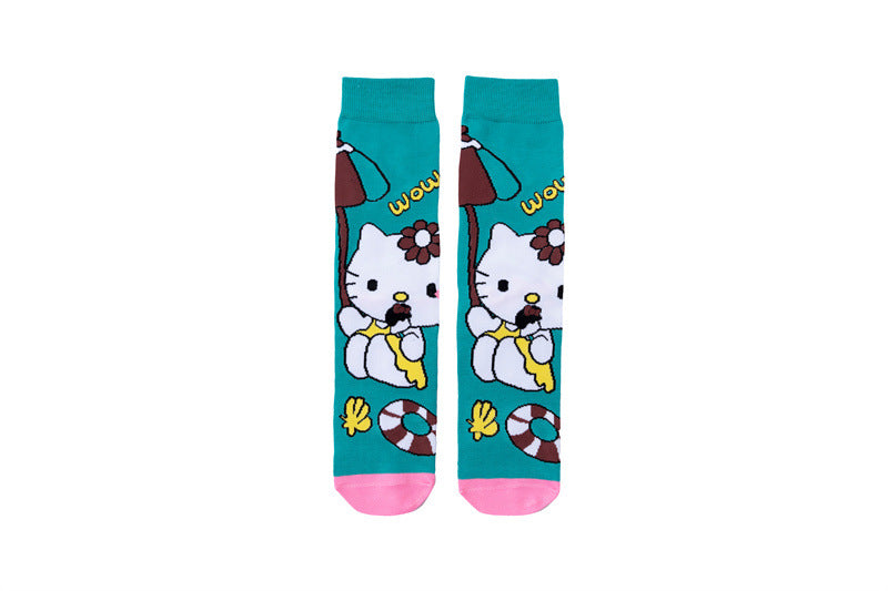 Wholesale Trendy mid-calf socks with cartoon designs