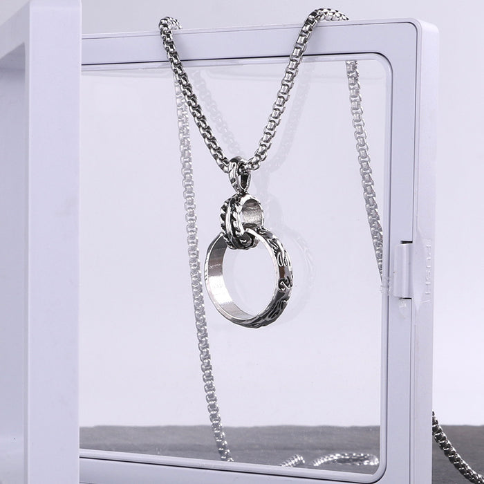 Wholesale Character Ring Pendant Stainless Steel Necklace JDC-NE-Zheq007