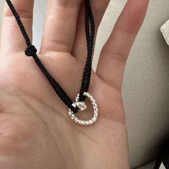 Wholesale Pure silver bracelet with a niche design that can be layered with a heart-shaped colored bracelet jewelry