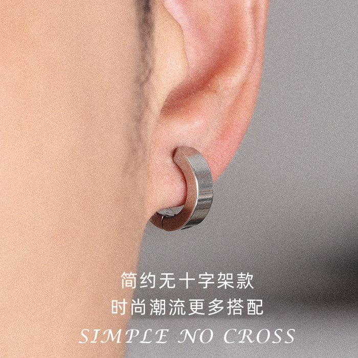 Wholesale No ear holes, titanium steel ear clips that do not fade, male ear bone clips, female versatile, high-end, simple, trendy ear hole earrings