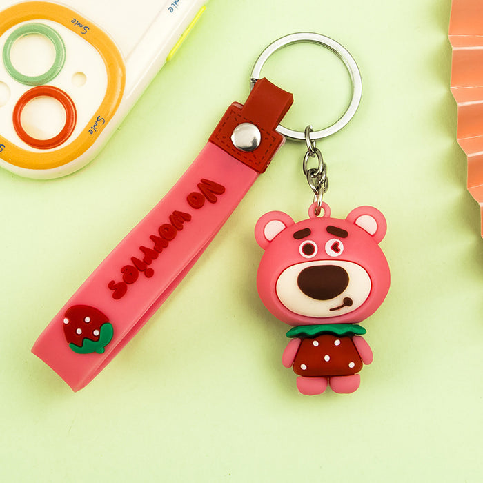 Wholesale Cartoon  bear keychain cute key chain doll claw  silicone key pendant car bag ornaments