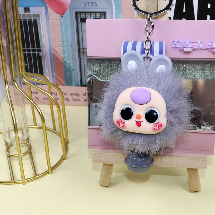Wholesale Creative Popular Plush Doll  Keychain Car Bag Pendant Rabbit Fur Ball Pendant Student Commemorative Gift
