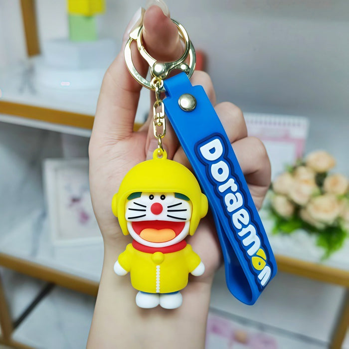Wholesale Silicone Cartoon Cat Keychain Metal Keyring Pendant Gift Boutique MOQ≥5