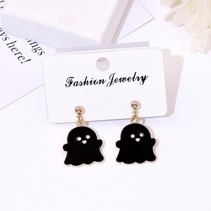 Wholesale Metal Electroplated  Earrings Pumpkin Ghost Pendant Fashion Jewelry Accessory for Women