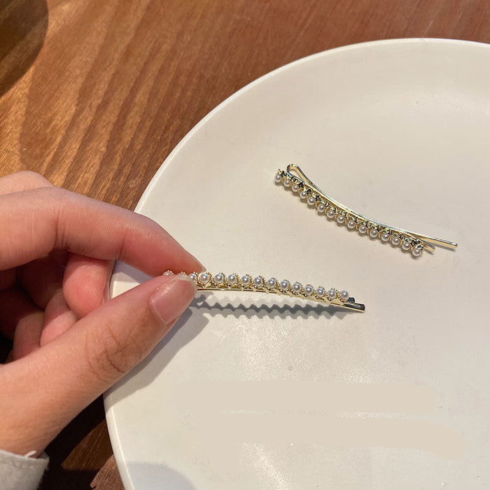 Wholesale  Pearl Hairpin Women's Fine Side Broken Hair Bangs Clip One-word Clip Hairpin Clip Headwear