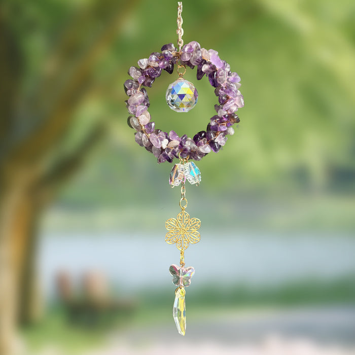Wholesale Crystal Flower Car Hanging Ornament with Feathers Stylish Car Key Accessory MOQ≥2