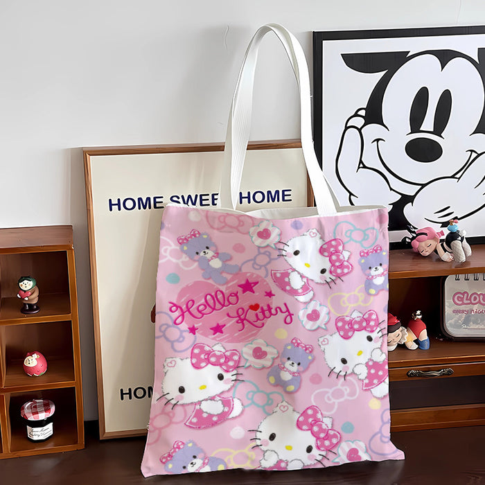 Wholesale Canvas Cute Cat Large Capacity Student Shoulder Bag