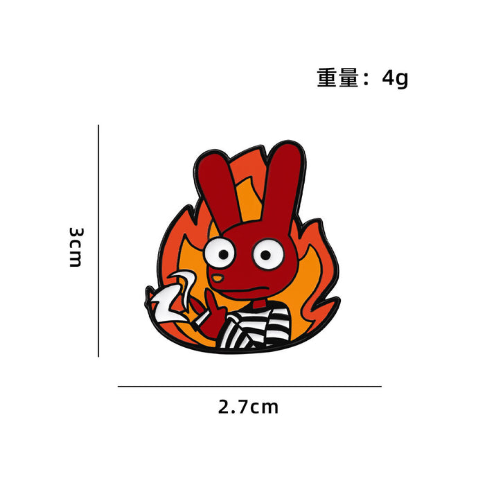 Wholesale Anime rabbit prison brooch animal peripheral versatile metal badge clothing bag accessories collar pin brooch