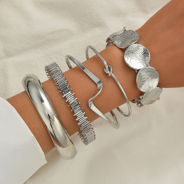 Wholesale Irregular striped leaf glossy bracelet