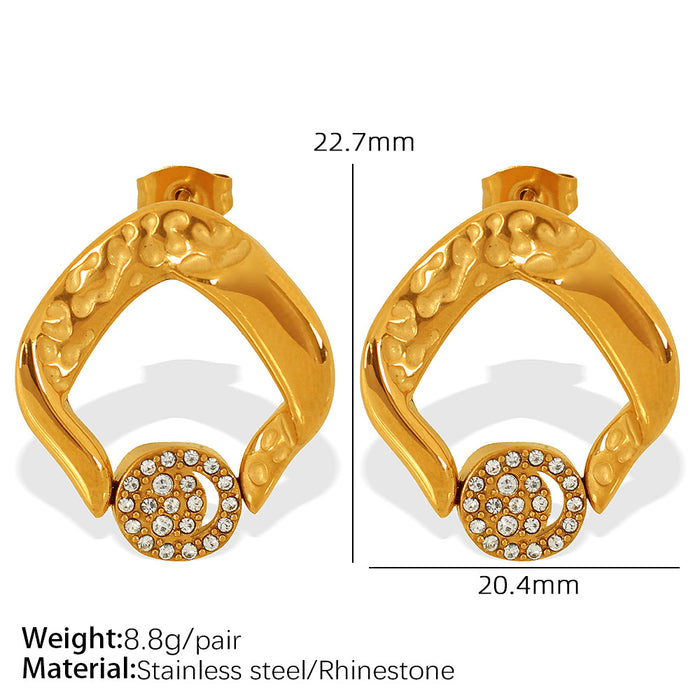 Wholesale Fashionable new earrings with high-end feel, hollowed out geometric double-layer earrings, personalized and versatile accessories