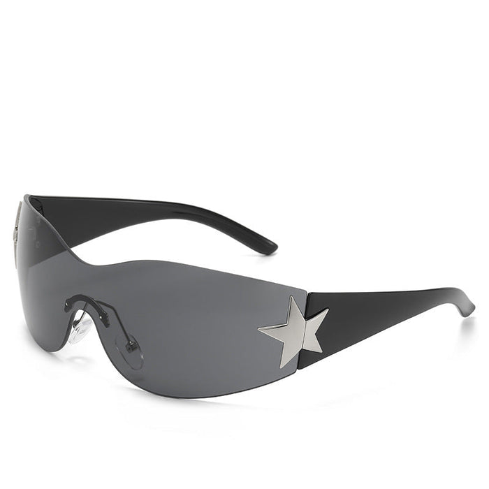 Wholesale Sunglasses integrated pilot sunshade sunglasses pentagram glasses