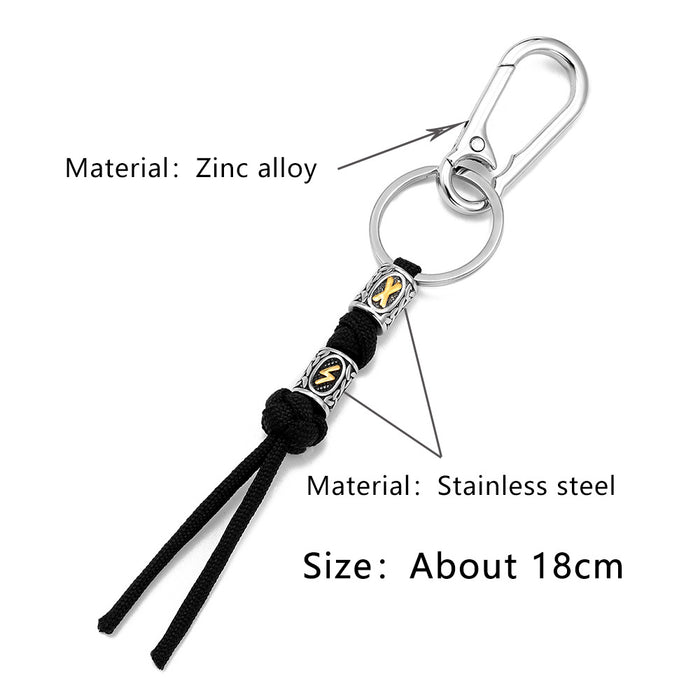 Wholesale Woven rope keychain, stainless steel keychain, bag hanging rope