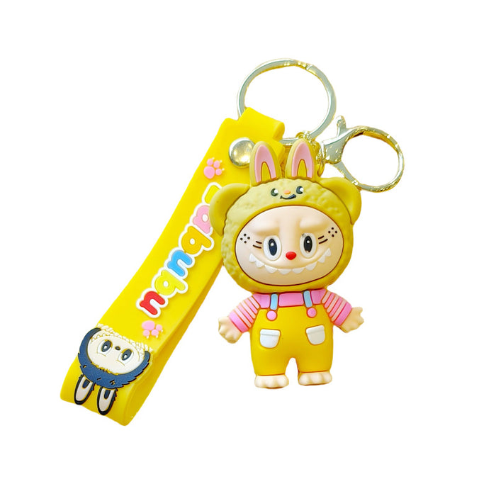 Wholesale New cross-dressing  cartoon keychain cute couple schoolbag pendant car keychain claw machine small gift