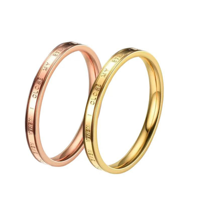 Wholesale Titanium Steel Ring Female Niche Does Not Lose Pigmentation Electroplated Stainless Steel Hand Jewelry JDC-RS-Xinj001