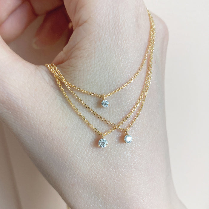 Wholesale Diamond necklace, silver gold-plated collarbone necklace