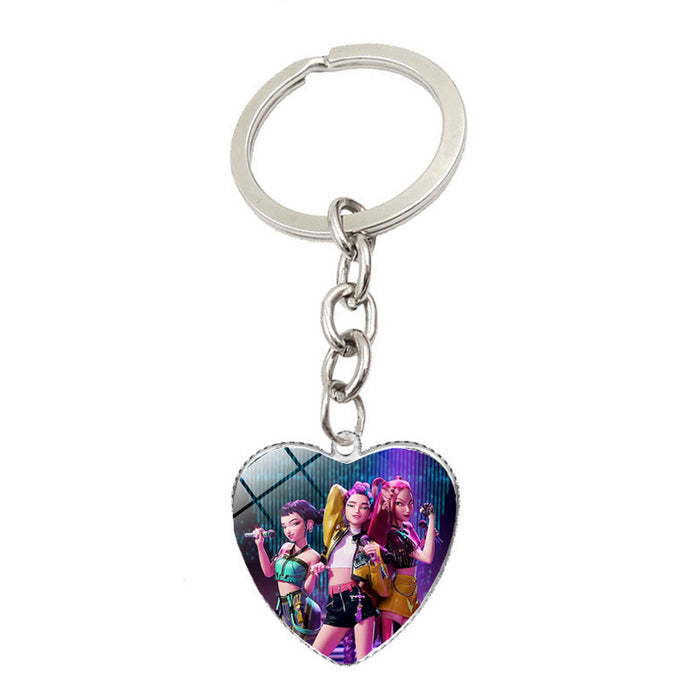 Wholesale Cartoon Anime Merchandise Heart-Shaped Pendant Keychain
