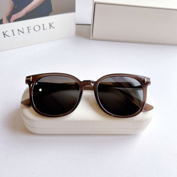 Wholesale Fashionable UV resistant polarized sunglasses, retro large frame sunshade sunglasses