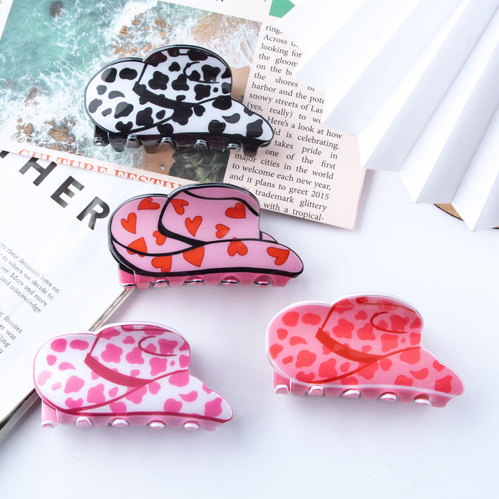 Wholesale Small heart,  sunflower,  cow pattern,  imitation acetate Hair Clips