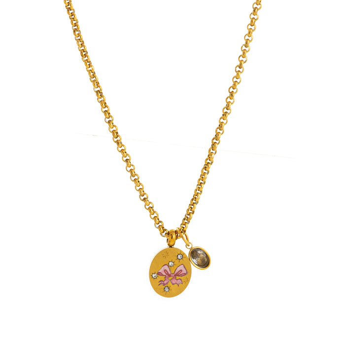 Wholesale Stainless steel pendant necklaces with various painted patterns.