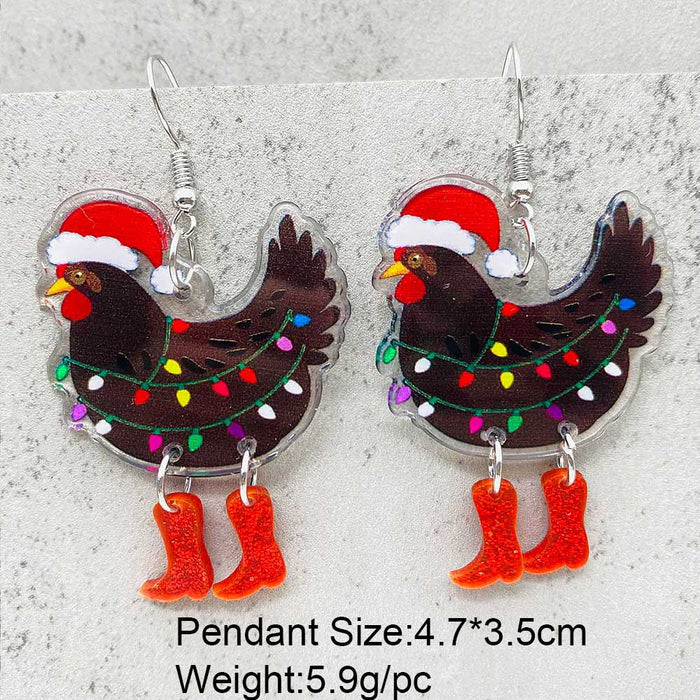 Wholesale Christmas earrings snowflake  candy snowman acrylic earrings Christmas ornaments gift