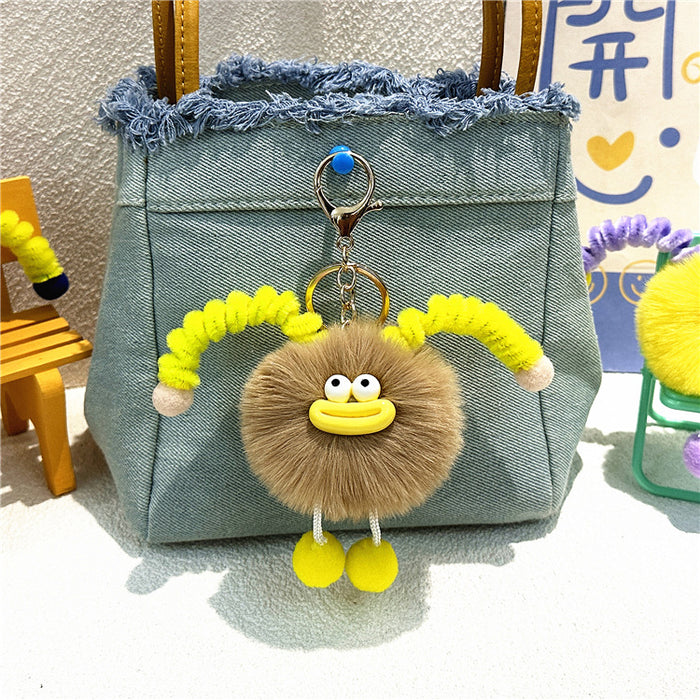 Wholesale Cartoon Key Chain Cute Sausage Mouth Internet Celebrity Schoolbag Pendant Plush Doll Key Chain Hanging Small Gift