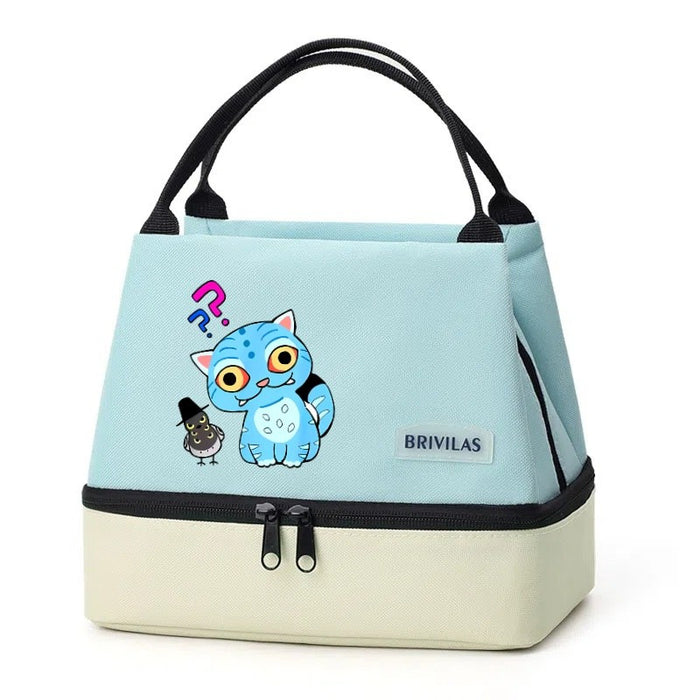 Wholesale Cartoon Cute Colorful Double-Layer Insulated Lunch Bag for Outdoor Use Handbags