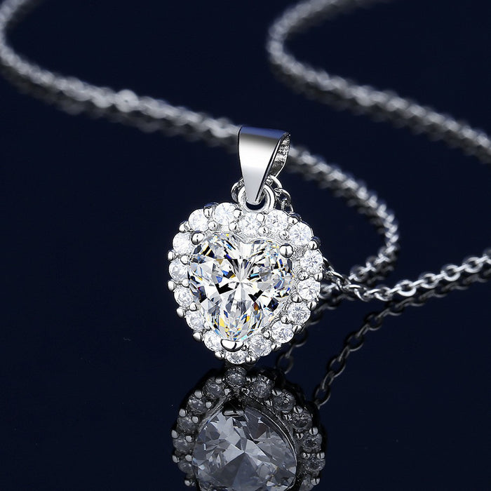 Wholesale Diamond heart-shaped stud earrings,  necklace,  ring