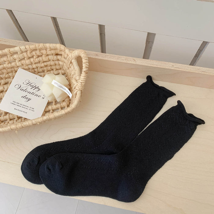 Wholesale Socks, mid tube socks, combed cotton hollow out cute mesh pile socks