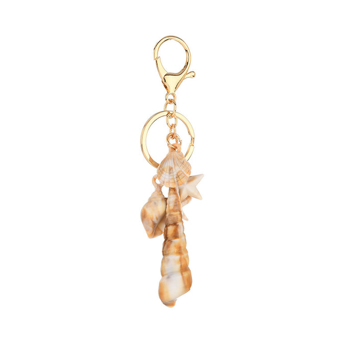 Wholesale Seaside Vacation Ocean Series Conch Starfish Pentagram Keychain